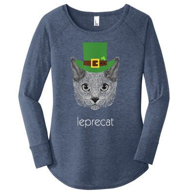 Funny Leprechaun Cat Leprecat St Patricks Day Women's Perfect Tri Tunic Long Sleeve Shirt