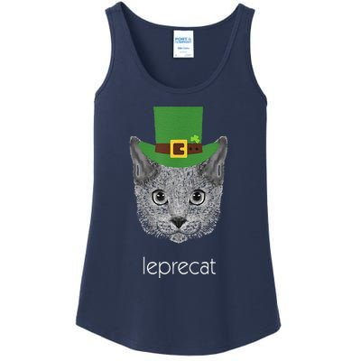 Funny Leprechaun Cat Leprecat St Patricks Day Ladies Essential Tank