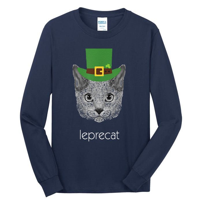 Funny Leprechaun Cat Leprecat St Patricks Day Tall Long Sleeve T-Shirt