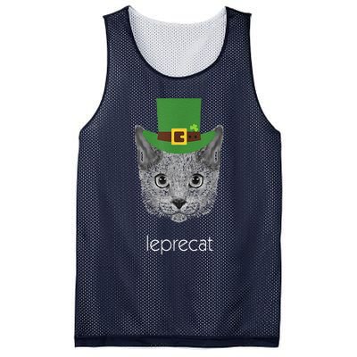 Funny Leprechaun Cat Leprecat St Patricks Day Mesh Reversible Basketball Jersey Tank