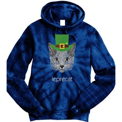 Funny Leprechaun Cat Leprecat St Patricks Day Tie Dye Hoodie