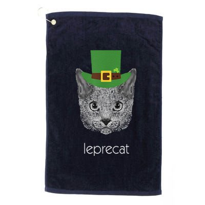 Funny Leprechaun Cat Leprecat St Patricks Day Platinum Collection Golf Towel