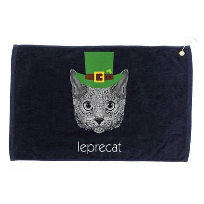 Funny Leprechaun Cat Leprecat St Patricks Day Grommeted Golf Towel