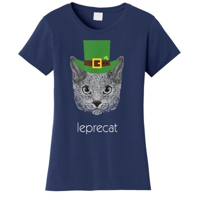 Funny Leprechaun Cat Leprecat St Patricks Day Women's T-Shirt