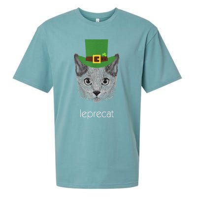 Funny Leprechaun Cat Leprecat St Patricks Day Sueded Cloud Jersey T-Shirt