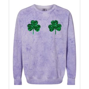 Four Leaf Clover Boobs Lucky St Patricks Day Colorblast Crewneck Sweatshirt