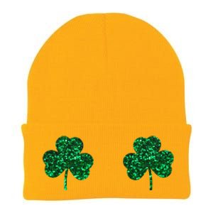 Four Leaf Clover Boobs Lucky St Patricks Day Knit Cap Winter Beanie