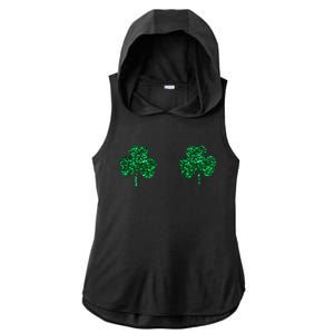 Four Leaf Clover Boobs Lucky St Patricks Day Ladies PosiCharge Tri-Blend Wicking Draft Hoodie Tank