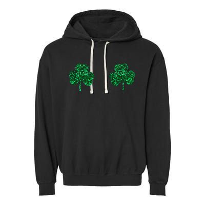 Four Leaf Clover Boobs Lucky St Patricks Day Garment-Dyed Fleece Hoodie