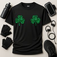 Four Leaf Clover Boobs Lucky St Patricks Day Performance Shirt
