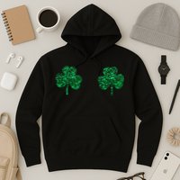 Four Leaf Clover Boobs Lucky St Patricks Day Hoodie