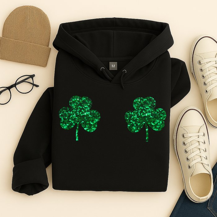 Four Leaf Clover Boobs Lucky St Patricks Day Hoodie