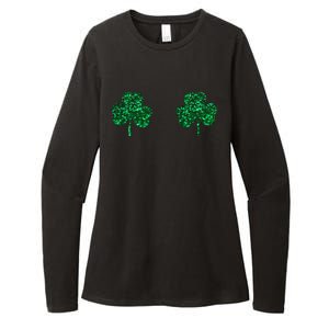 Four Leaf Clover Boobs Lucky St Patricks Day Womens CVC Long Sleeve Shirt