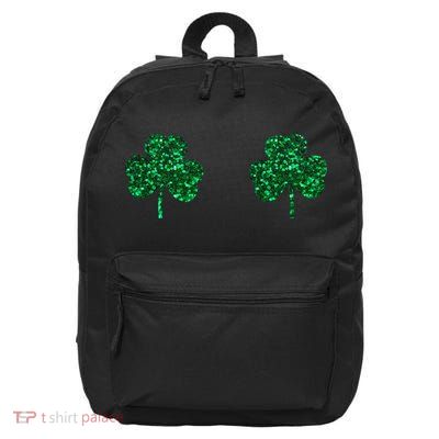 Four Leaf Clover Boobs Lucky St Patricks Day 16 in Basic Backpack