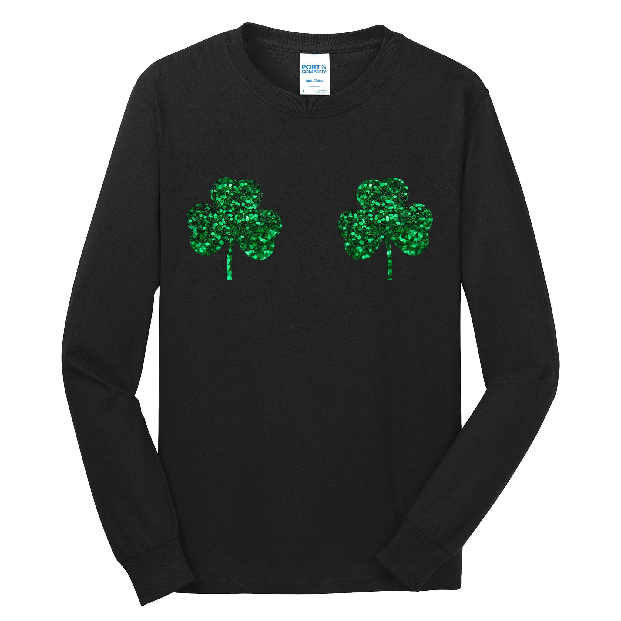 Four Leaf Clover Boobs Lucky St Patricks Day Tall Long Sleeve T-Shirt