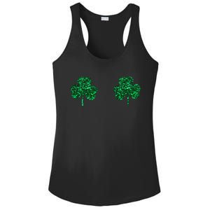 Four Leaf Clover Boobs Lucky St Patricks Day Ladies PosiCharge Competitor Racerback Tank