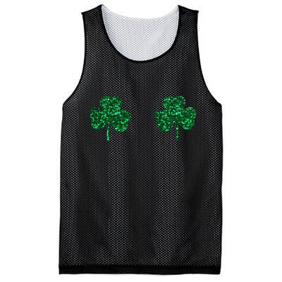 Four Leaf Clover Boobs Lucky St Patricks Day Mesh Reversible Basketball Jersey Tank
