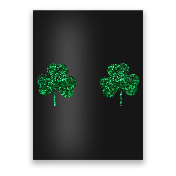 Four Leaf Clover Boobs Lucky St Patricks Day Poster