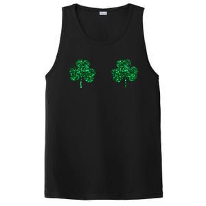 Four Leaf Clover Boobs Lucky St Patricks Day PosiCharge Competitor Tank