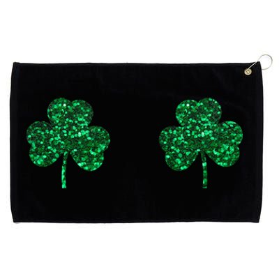 Four Leaf Clover Boobs Lucky St Patricks Day Grommeted Golf Towel