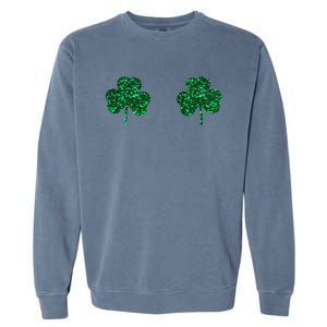 Four Leaf Clover Boobs Lucky St Patricks Day Garment-Dyed Sweatshirt