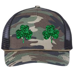 Four Leaf Clover Boobs Lucky St Patricks Day Retro Rope Trucker Hat Cap