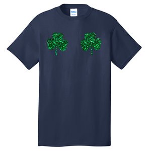 Four Leaf Clover Boobs Lucky St Patricks Day Tall T-Shirt