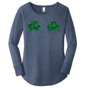 Four Leaf Clover Boobs Lucky St Patricks Day Women's Perfect Tri Tunic Long Sleeve Shirt