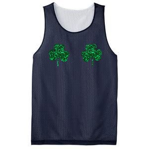 Four Leaf Clover Boobs Lucky St Patricks Day Mesh Reversible Basketball Jersey Tank