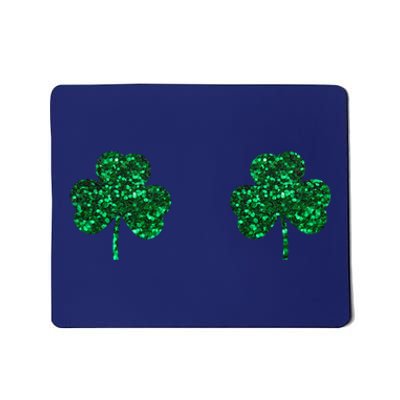 Four Leaf Clover Boobs Lucky St Patricks Day Mousepad