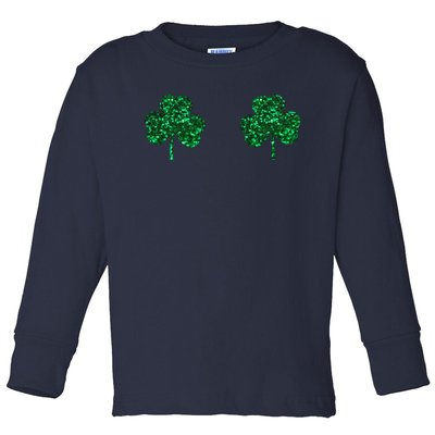 Four Leaf Clover Boobs Lucky St Patricks Day Toddler Long Sleeve Shirt