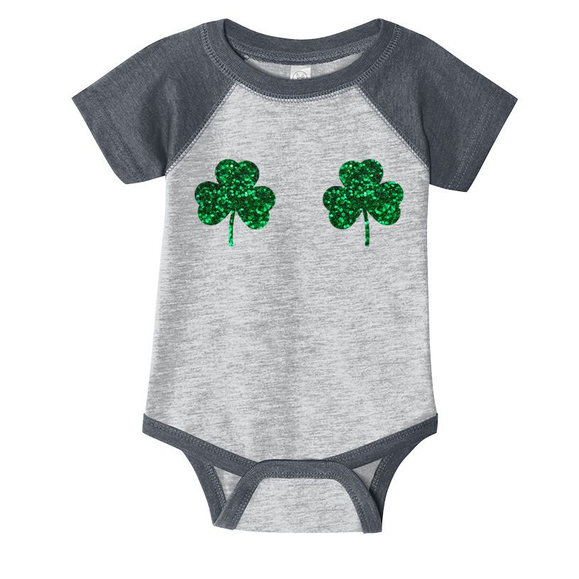 Four Leaf Clover Boobs Lucky St Patricks Day Infant Baby Jersey Bodysuit
