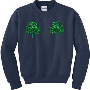 Four Leaf Clover Boobs Lucky St Patricks Day Kids Sweatshirt