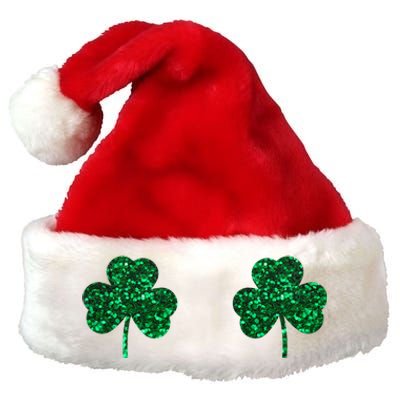 Four Leaf Clover Boobs Lucky St Patricks Day Premium Christmas Santa Hat