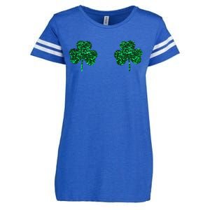 Four Leaf Clover Boobs Lucky St Patricks Day Enza Ladies Jersey Football T-Shirt