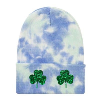 Four Leaf Clover Boobs Lucky St Patricks Day Tie Dye 12in Knit Beanie