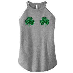 Four Leaf Clover Boobs Lucky St Patricks Day Women's Perfect Tri Rocker Tank