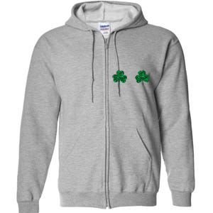 Four Leaf Clover Boobs Lucky St Patricks Day Full Zip Hoodie