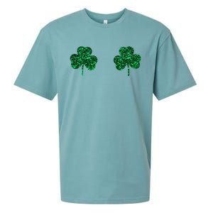 Four Leaf Clover Boobs Lucky St Patricks Day Sueded Cloud Jersey T-Shirt