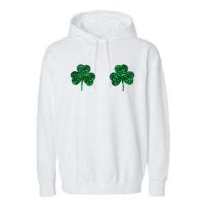 Four Leaf Clover Boobs Lucky St Patricks Day Garment-Dyed Fleece Hoodie