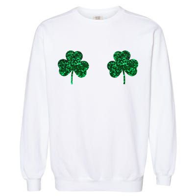 Four Leaf Clover Boobs Lucky St Patricks Day Garment-Dyed Sweatshirt