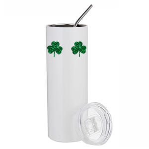 Four Leaf Clover Boobs Lucky St Patricks Day Stainless Steel Tumbler