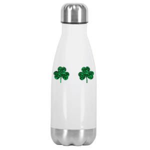 Four Leaf Clover Boobs Lucky St Patricks Day Stainless Steel Insulated Water Bottle