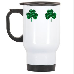 Four Leaf Clover Boobs Lucky St Patricks Day Stainless Steel Travel Mug