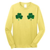 Four Leaf Clover Boobs Lucky St Patricks Day Long Sleeve Shirt