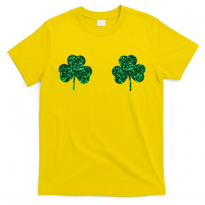 Four Leaf Clover Boobs Lucky St Patricks Day T-Shirt