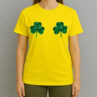 Four Leaf Clover Boobs Lucky St Patricks Day T-Shirt
