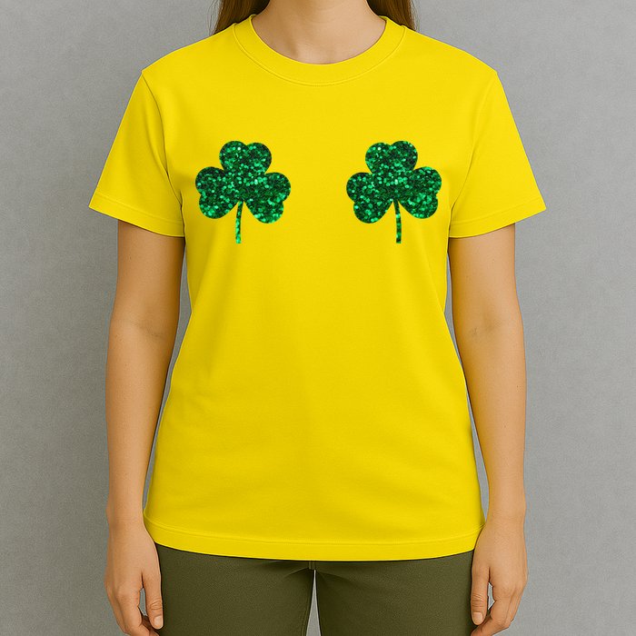 Four Leaf Clover Boobs Lucky St Patricks Day T-Shirt