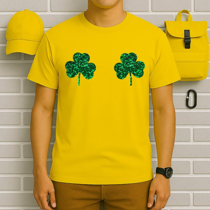 Four Leaf Clover Boobs Lucky St Patricks Day T-Shirt