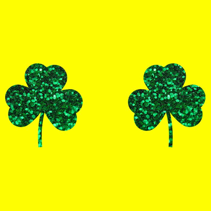 Four Leaf Clover Boobs Lucky St Patricks Day T-Shirt